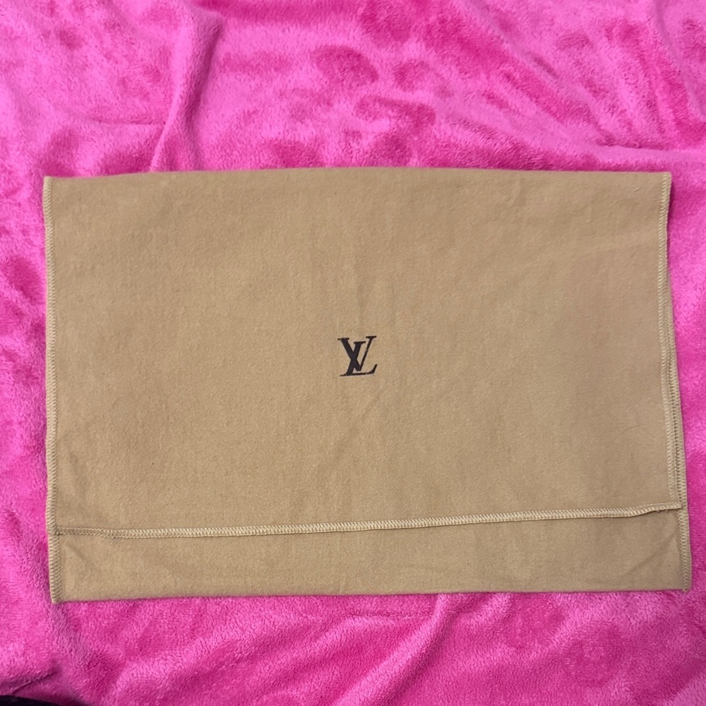 Louis Vuitton Tan Dust Bag with Brown LV Logo